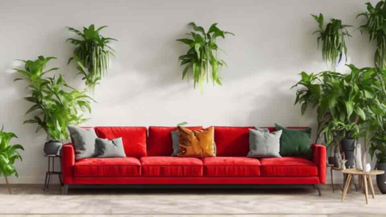 Wohnzimmer-mit-vielen-Pflanzen-und-einem-roten-Sofa-1