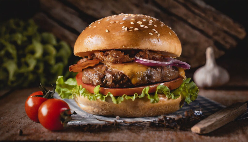 Adobe Photoshop Kurs KI AI generiert Hamburger realistisches Foto 1